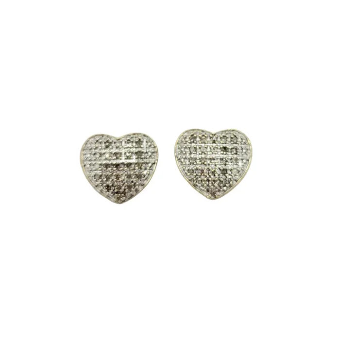 1/2 Carat Total Weight Diamond Heart Earrings