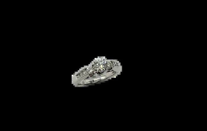 1 CTW Diamond Milgrain Cathedral Ring