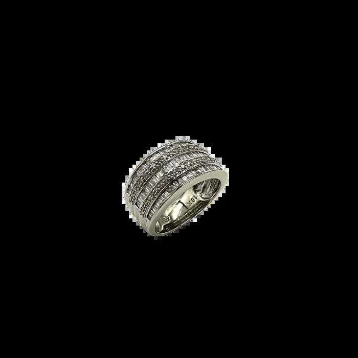 10k White Gold Diamond Multi Row Ring
