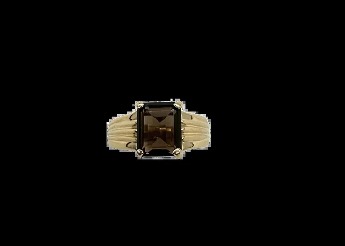 10k Yellow Gold Smokey Quartz Ring