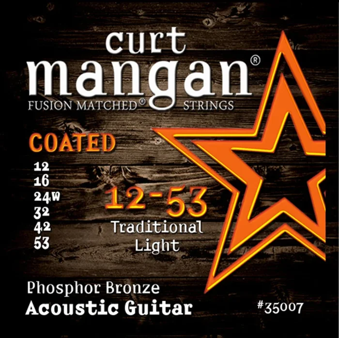 12-53 Traditional Light Phosphor Bronze COATED Acoustic Guitar String Set