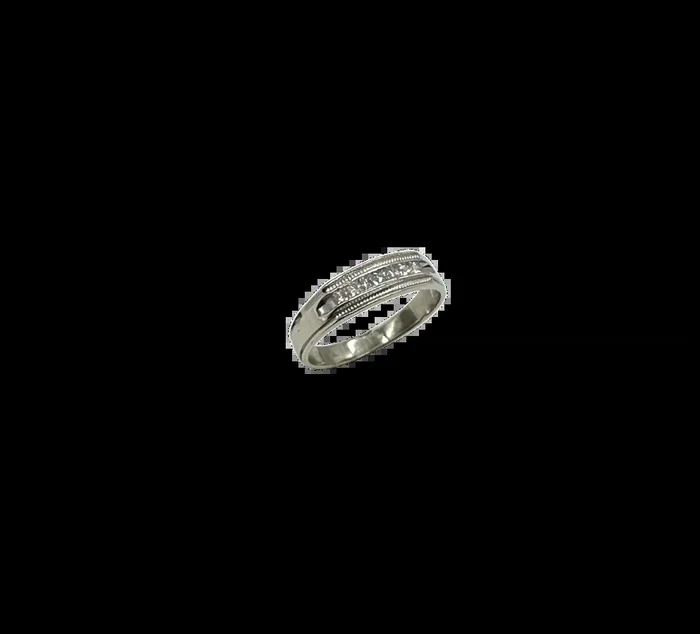 14K White Gold 1/4 CTW Square Cut Diamond Milgrain Band
