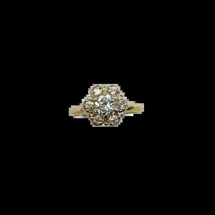 14K Yellow Gold 1 CTW Diamond Cathedral Set Ring