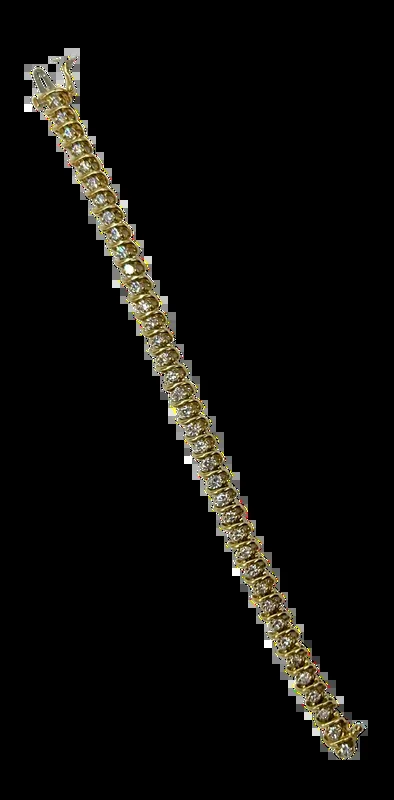 14K Yellow Gold 4.5 CTW Diamond Tennis Bracelet – 7.5″