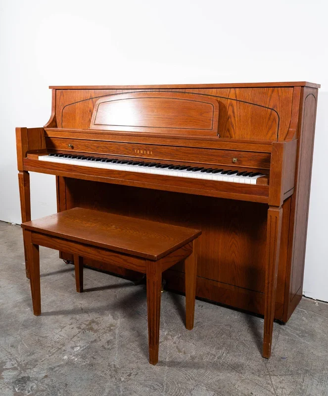 1979 Yamaha M450 TAO Upright Piano | Satin Oak | 44.5″ | Used