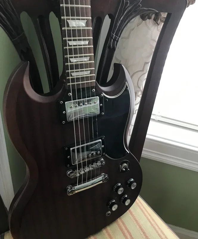 2006 Epiphone SG Faded G-400 6 String Electric Guitar, Worn Brown With Hardshell Case
