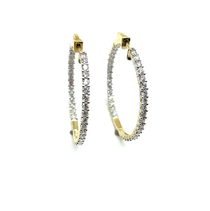 3ctw Diamond In and Out Hoop Earrings