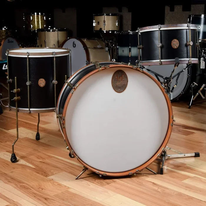 A&F Drum Co. 13/16/24×12 3pc. Mahogany Club Drum Kit Black