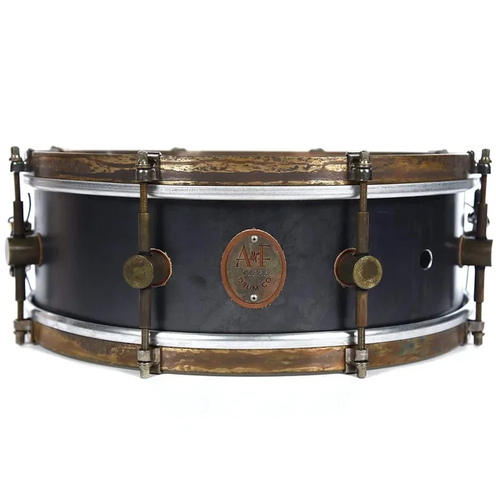 A&F Drum Co. 5×14 Raw Steel 8-Lug Snare Drum