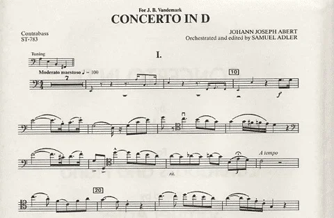 Abert, J.J.: Concerto in D (bass & piano)
