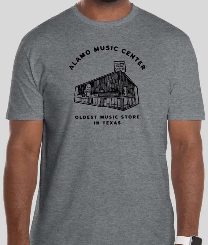 Alamo Music Store Front T-Shirt – Grey – XL