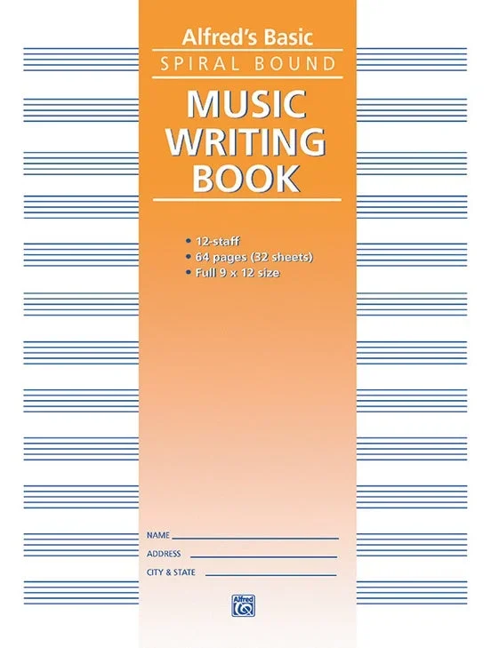 Alfred: 12 Stave Music Writing Manuscript Book (9″ x 12″) | Metzler Violins