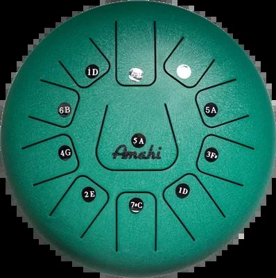 Amahi KLG12-11GR 12″ Steel Tongue Drum – Green (Key of D)
