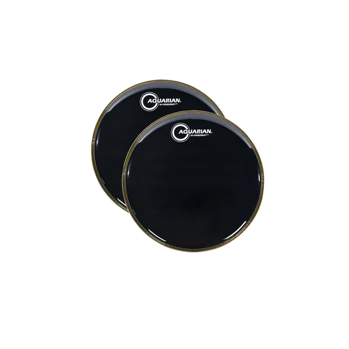 Aquarian 10″ Hi-Frequency Drum Head Black Gloss (2 Pack Bundle)