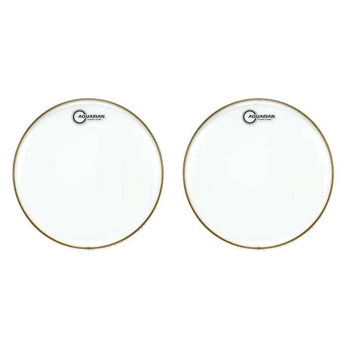 Aquarian 12″ Classic Clear Drumhead (2 Pack Bundle)