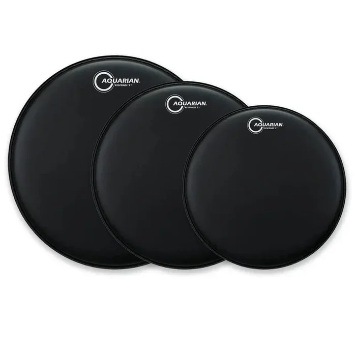 Aquarian Response 2 Coated Black Drumhead Pack 12/13/16