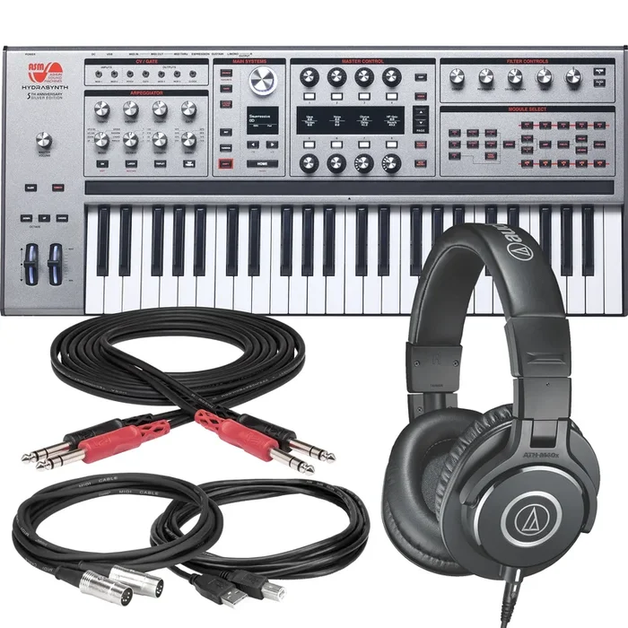 ASM Hydrasynth Keyboard Silver Edition Polyphonic Synthesizer STUDIO KIT