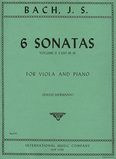 Bach, J.S.: (David-Hermann) 6 Sonatas Vol.2, S.1017-18-19, #4-6 (viola & piano)