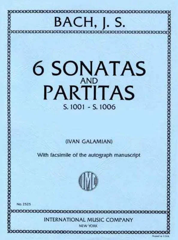 Bach, J.S., Three Sonatas and Three Partitas BWV 1001-1006 for Violin (IMC)