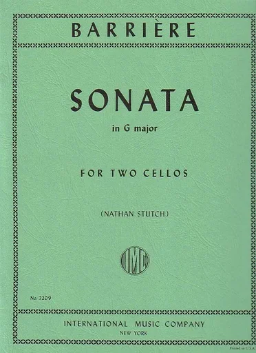 Barriere (Stutch): Sonata in G Major (2 cellos) IMC
