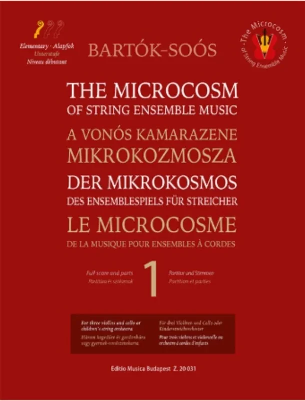 Bartok: The Microcosm of String Ensemble Music 1: Elementary (three violins and cello) BUDAPEST | Metzler Violins