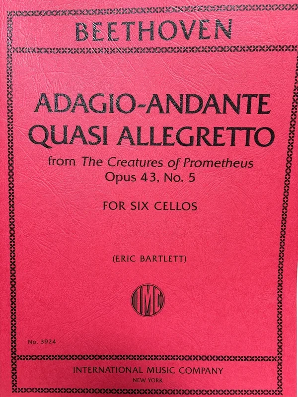 Beethoven (Bartlett): Adagio-Andante quasi allegretto from The Creatures of Prometheus, Op. 43, No. 5 (six cellos) IMC | Metzler Violins