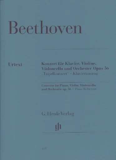 Beethoven, L.V. (Linde): Concerto in C Major for Pianoforte, Violin, Violoncello, and Orchestra, Op.56 “Triple Concerto” urtext (violin, cello, piano, & piano reduction)