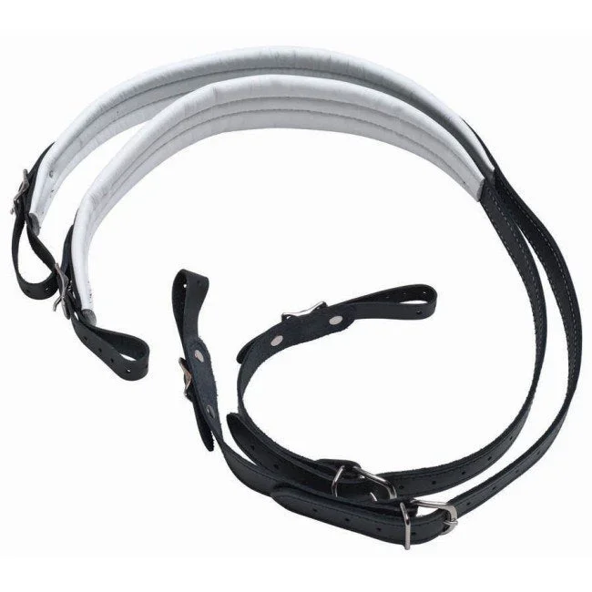 Belmonte 3365 Genuine Leather Padded Wide Accordion Straps (Pair) – Black