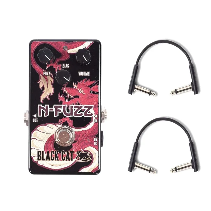 Black Cat N-Fuzz v2 w/RockBoard Flat Patch Cables Bundle