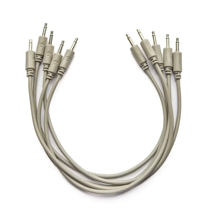 Black Market Modular 3.5mm Patch Cable 5-Pack – 25cm/10″ – Gray