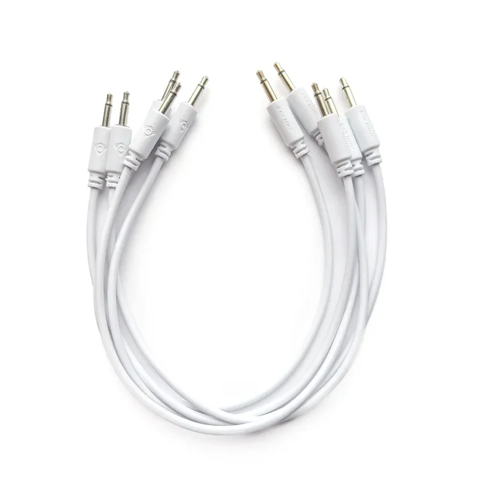 Black Market Modular 3.5mm Patch Cable 5-Pack – 25cm/10″ – White