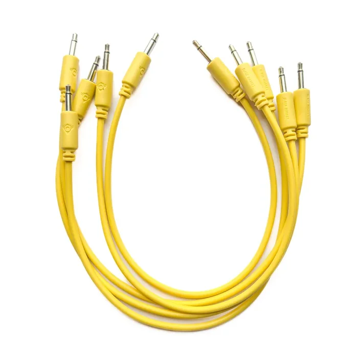 Black Market Modular 3.5mm Patch Cable 5-Pack – 25cm/10″ – Yellow