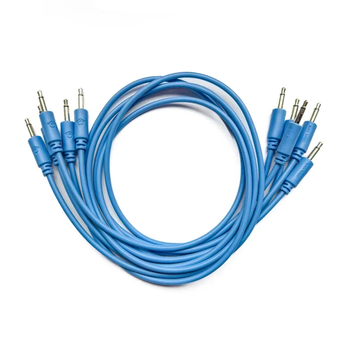 Black Market Modular 3.5mm Patch Cable 5-Pack – 50cm/20″ – Blue