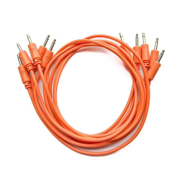 Black Market Modular 3.5mm Patch Cable 5-Pack – 50cm/20″ – Orange