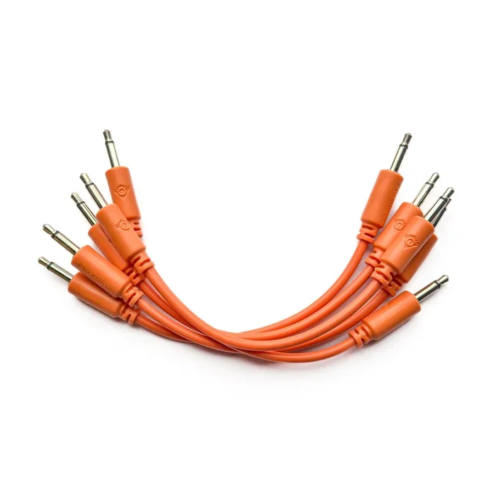 Black Market Modular 3.5mm Patch Cable 5-Pack – 9cm/3.5″ – Orange