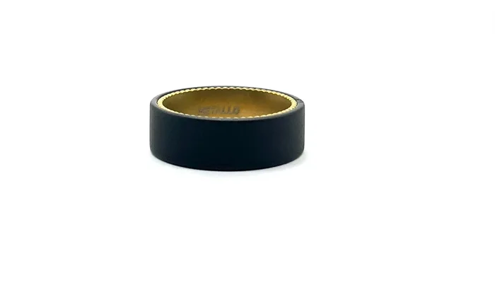 Black Matte Tungsten and Gold Plated Wedding Band