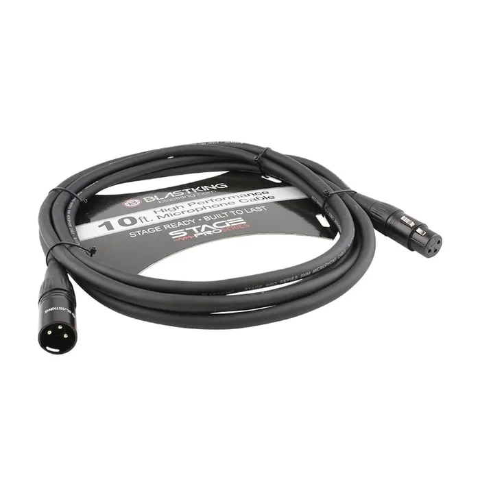 Blastking XLR Male to XLR Female 10 Ft. Microphone Cable – SP10XLR