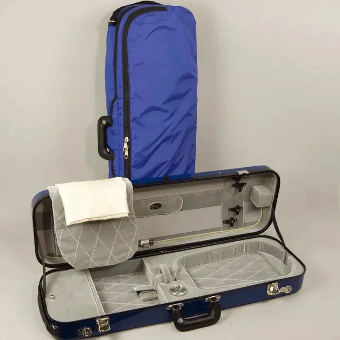Bobelock 1060 oblong violin case, Blue/Grey