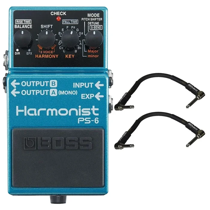 Boss PS-6 Harmonist Bundle w/ 2 Roland Black Series 6 inch Patch Cables