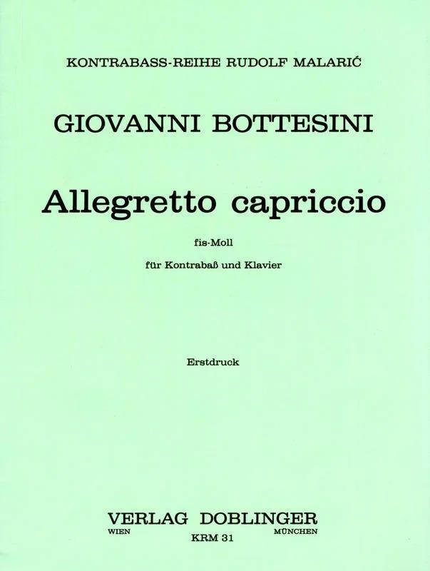 Bottesini, Allegretto Capriccioso for Double Bass and Piano (Doblinger)