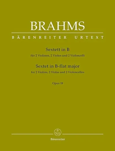 Brahms (Hogwood): Sextet No.1 in Bb Major, Op.18 – URTEXT (string sextett) Barenreiter