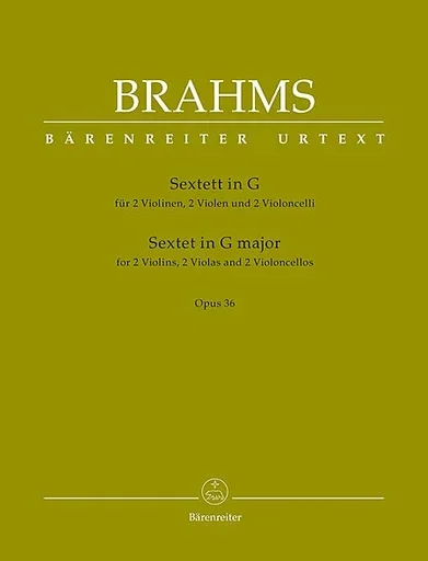 Brahms (Hogwood): Sextet No.2 in G Major, Op.36 – URTEXT (string sextett) Barenreiter