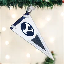 Brigham Young University (B.Y.U.) Glass Pennant