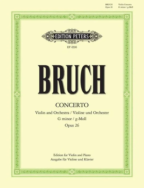 Bruch, Concerto No. 1 in G Minor Op. 26 for Violin and Piano (Peters)