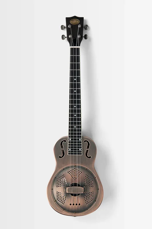 Brushed Copper Tenor Resonator Ukulele with Bag