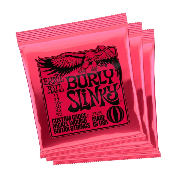 Burly Slinky Nckl Wnd Elec Gtr Strings 3 Pk 11 52