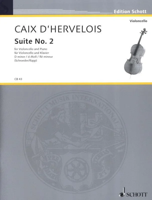 Caix d’Hervelois, Suite No. 2 in D Minor for Cello and Piano (Schott)