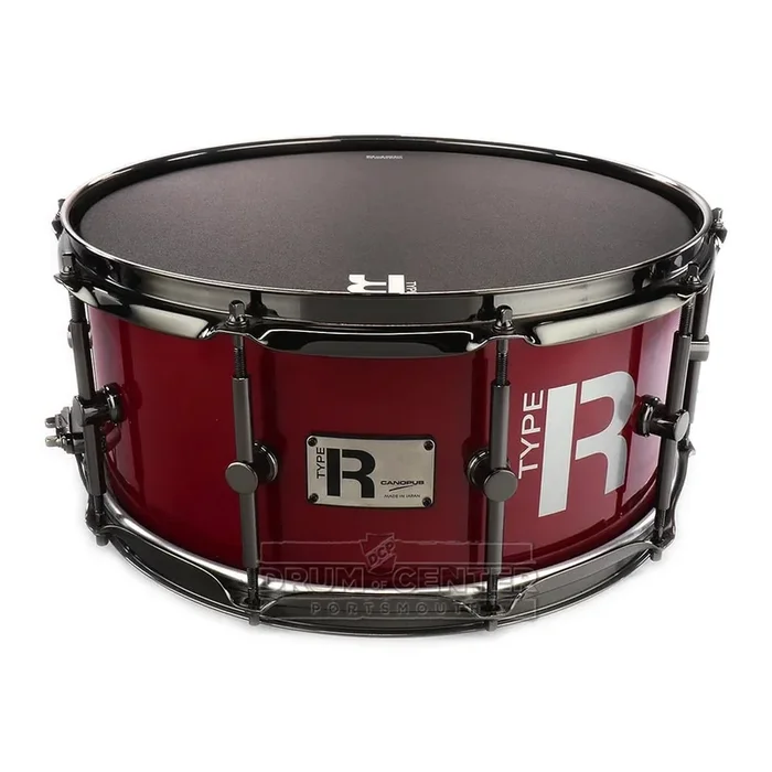 Canopus Type-R Maple Snare Drum 14×6.5 Cherry Metallic Lacquer