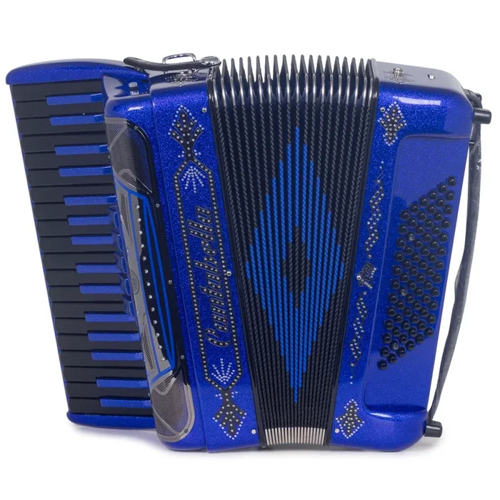 Cantabella Rey Piano Accordion 5 Switch Dark Blue Glitter with Black Keys