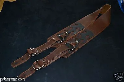 Carlino Gladiator Kodiak Oil Brown Leather Guitar Strap For Heavy Guitars 3.5″